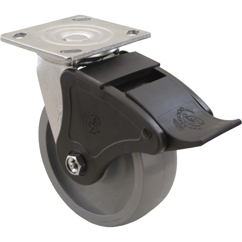 Max9 Caster, Swivel, 6" (152.4 mm), Envirothane Grey-WOW, 1100 lbs. (498.95 kg.) Les Fournitures Industrielles Méga