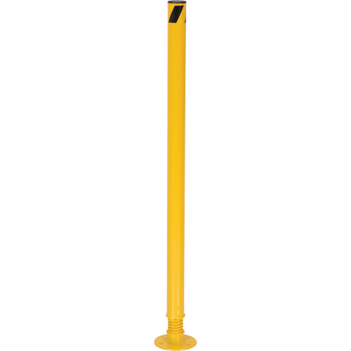 Spring Loaded Bollard, Steel, 42" H x 2-1/8" W, Yellow Les Fournitures Industrielles Méga