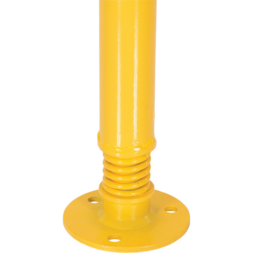 Spring Loaded Bollard, Steel, 42" H x 2-1/8" W, Yellow Les Fournitures Industrielles Méga