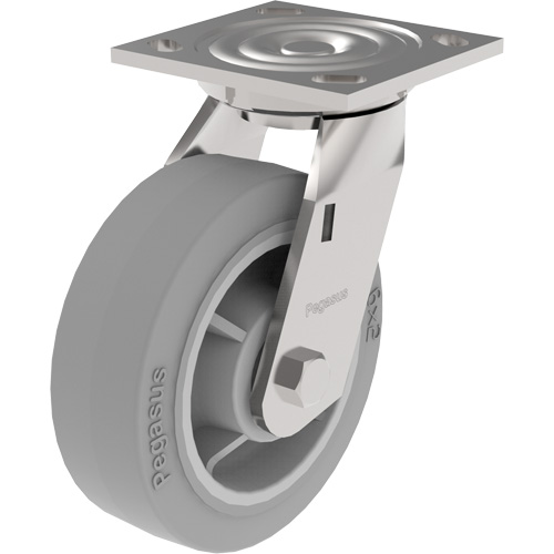 21 Series Medium-Duty Caster, Swivel, 4" (101.6 mm), Thermoplastic Rubber, 300 lbs. (136 kg.) Les Fournitures Industrielles Méga