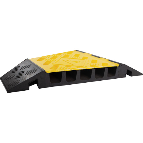 Powerhouse Heavy-Duty Left Turn Cable Protector, 5 Channels, 12" L x 19.75" W x 2.25" H Les Fournitures Industrielles Méga