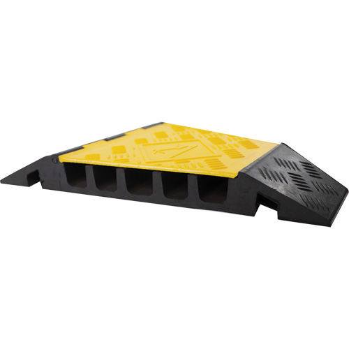 Powerhouse Heavy-Duty Right Turn Cable Protector, 5 Channels, 12" L x 19.75" W x 2.25" H Les Fournitures Industrielles Méga
