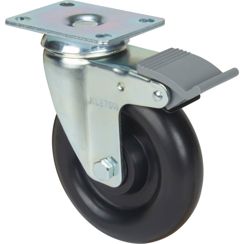 Roulette, Pivotant avec frein, 5" (127 mm), Polyol&eacute;fine, 250 lb (113,4 kg) Les Fournitures Industrielles Méga