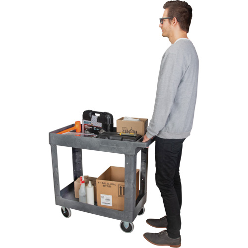 Utility Service Cart, 2 Tiers, 16-1/2" x 32-1/2" x 34-1/2", 550 lbs. Capacity Les Fournitures Industrielles Méga