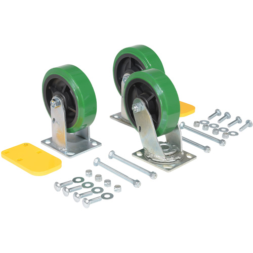 Ensemble de roulettes de tr&eacute;mie &agrave; basculement automatique s&eacute;rie H Les Fournitures Industrielles Méga