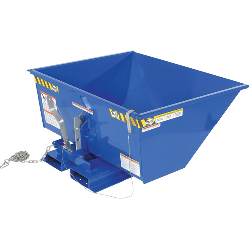 Low Profile D-Style Self Dumping Hopper, Steel, 1/2 cu.yd., Blue Les Fournitures Industrielles Méga