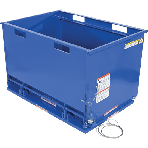 Drop Bottom Hopper, Steel, 1 cu.yd., Blue Les Fournitures Industrielles Méga