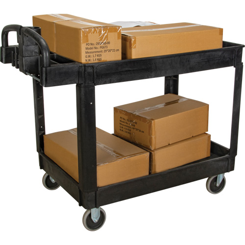 Chariot utilitaire, 2 tiers, 25-5/8" x 33-1/2" x 43-3/4", Capacit&eacute; 550 lb Les Fournitures Industrielles Méga