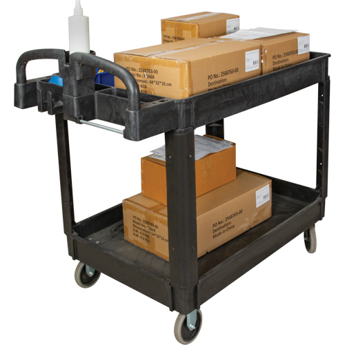 Chariot utilitaire, 2 tiers, 25-5/8" x 33-1/2" x 43-3/4", Capacit&eacute; 550 lb Les Fournitures Industrielles Méga