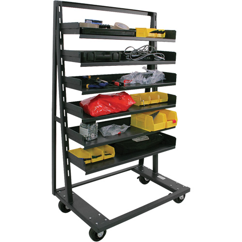 Single-Sided Heavy Duty A-Frame Cart with 6 Trays, 38" x 25" x 63", 2500 lbs. Capacity Les Fournitures Industrielles Méga