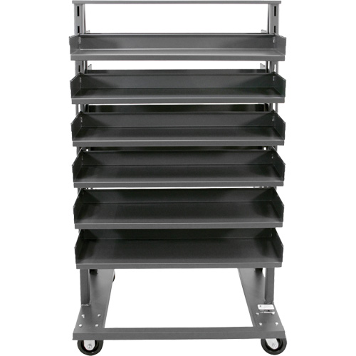 Double-Sided Heavy Duty A-Frame Cart with 12 Trays, 38" x 30" x 63", 2500 lbs. Capacity Les Fournitures Industrielles Méga