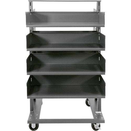 Chariot &agrave; cadre en A robuste &agrave; deux c&ocirc;t&eacute;s avec 8 plateaux &agrave; rebords, 38" x 30" x 63", Capacit&eacute; 2500 lb Les Fournitures Industrielles Méga