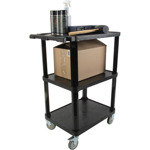 Chariot utilitaire avec tablette plate, 3 tiers, 18-1/8" x 37-3/8" x 27-3/4", Capacit&eacute; 330 lb Les Fournitures Industrielles Méga