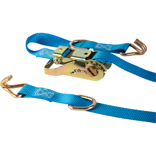Ratchet Strap, J-Hook, 1" W x 16' L, 835 lbs. (379 kg) WLL Les Fournitures Industrielles Méga