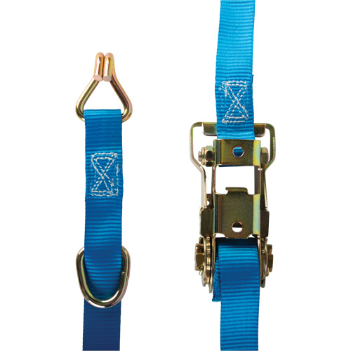 Ratchet Strap, J-Hook, 1" W x 16' L, 835 lbs. (379 kg) WLL Les Fournitures Industrielles Méga