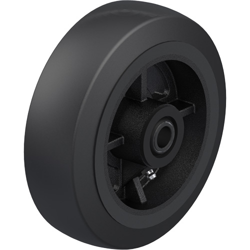 Black Rubber on Cast Iron Core Wheel Les Fournitures Industrielles Méga
