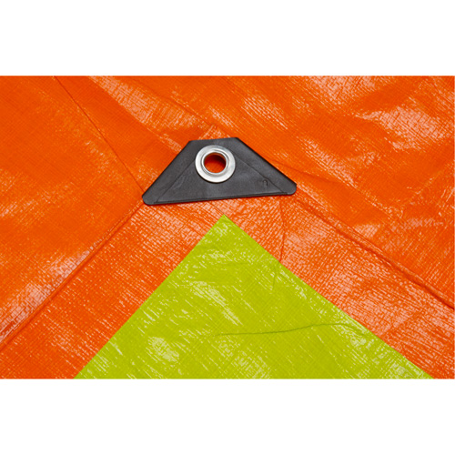 B&acirc;che tiss&eacute;e robuste haute visibilit&eacute;, Poly&eacute;thyl&egrave;ne, Vert/Orange, 16' x 20' x 12 mils Les Fournitures Industrielles Méga