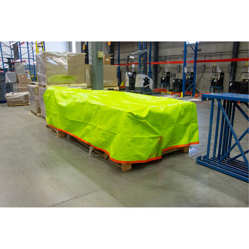 B&acirc;che tiss&eacute;e robuste haute visibilit&eacute;, Poly&eacute;thyl&egrave;ne, Vert/Orange, 16' x 20' x 12 mils Les Fournitures Industrielles Méga