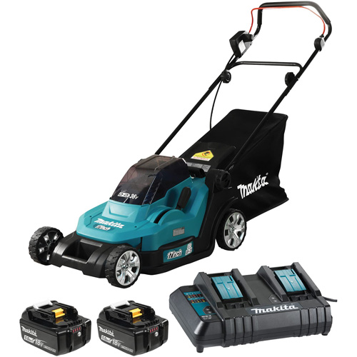 Ensemble de tondeuse LXT 36 V 5,0 Ah, Pouss&eacute;e, &agrave; pile, Largeur de coupe 17" Les Fournitures Industrielles Méga