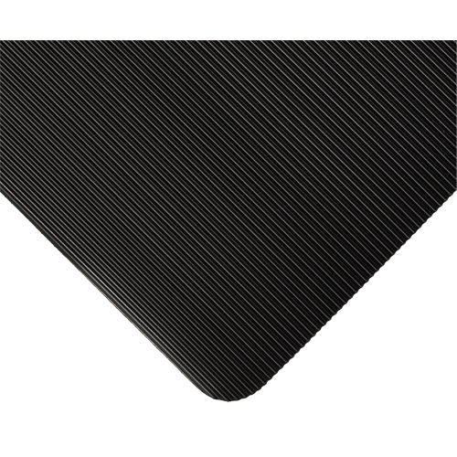 Tapis standard no 381, Ergonomique, 3' x 105' x 1/8", Noir Les Fournitures Industrielles Méga