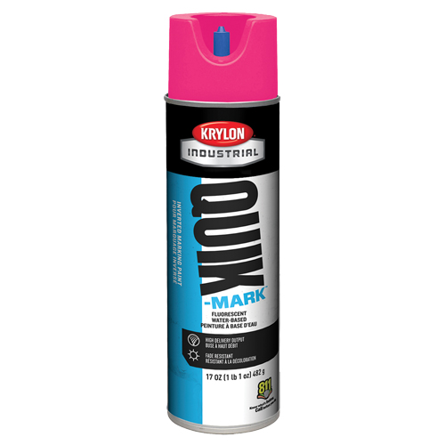 Peinture de marquage industrielle invers&eacute;e &agrave; base d'eau Quik-Mark, 17 oz, Canette a&eacute;rosol Les Fournitures Industrielles Méga