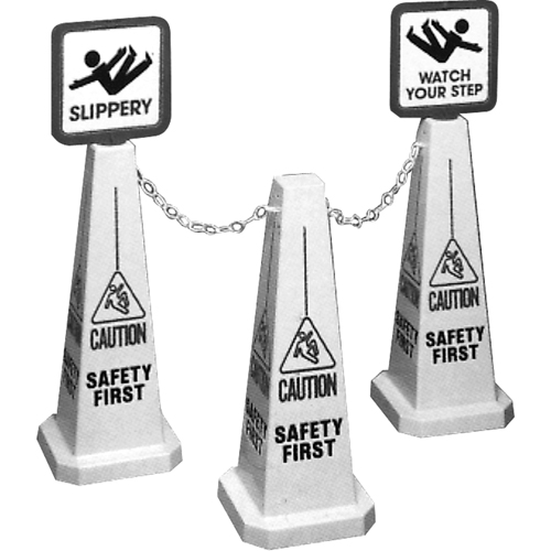 "Caution" Lamba Traffic Cones, English with Pictogram Les Fournitures Industrielles Méga