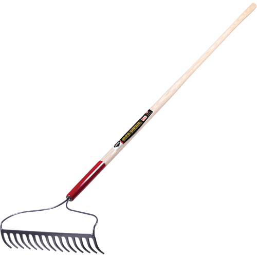 Pro Bow Rake, Wood Handle, 60" L, 16" Blade, 15 Tines Les Fournitures Industrielles Méga