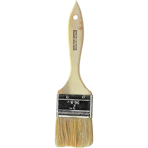 Pinceau &agrave; soies rases, Soie blanche, Manche Bois, Largeur de 1" Les Fournitures Industrielles Méga