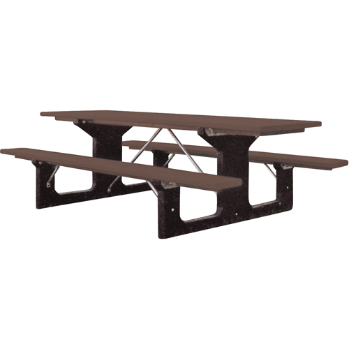 Tables de pique-nique en plastique recycl&eacute;, 6' lo x 61-1/2" la, Brun Les Fournitures Industrielles Méga