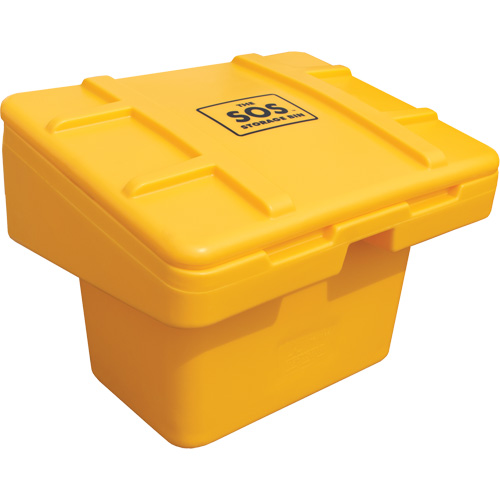 Salt Sand Container SOS, With Hasp, 30" x 24" x 24", 5.5 cu. Ft., Yellow Les Fournitures Industrielles Méga