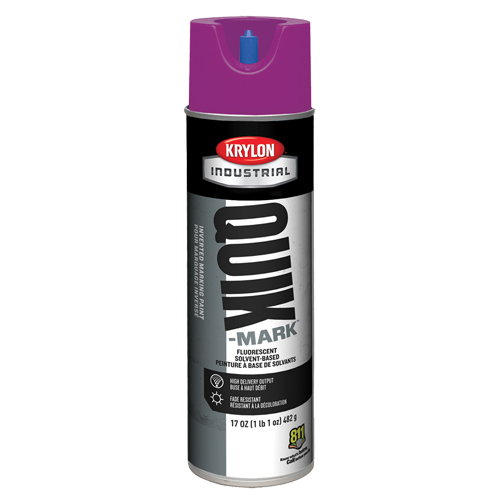 Peinture de marquage industrielle invers&eacute;e &agrave; base de solvant Quik-Mark, 17 oz, Canette a&eacute;rosol Les Fournitures Industrielles Méga