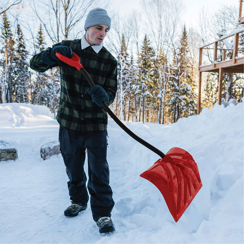 Pelle &agrave; neige Yukon, Lame Polypropyl&egrave;ne, Largueur 18", Manche Prise en D ergonomique Les Fournitures Industrielles Méga