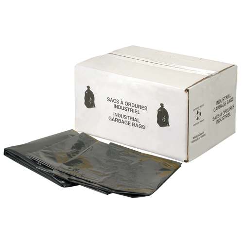 Sacs &agrave; d&eacute;chets robustes, 4T-Fort, 35" la x 50" lo, 6 mils, Noir Les Fournitures Industrielles Méga