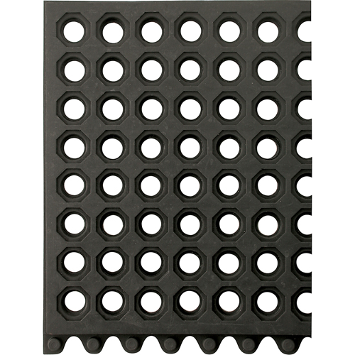 24/Seven&reg; Matting, Rubber, 3' W x 3' L, 5/8" Thick, Black Les Fournitures Industrielles Méga