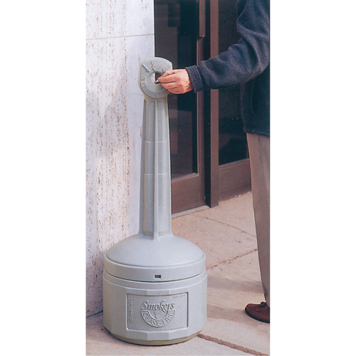 Cendriers Smoker's Cease-Fire, Sur pied, Plastique, Capacit&eacute; 4 gal. US, Hauteur 38-1/2" Les Fournitures Industrielles Méga