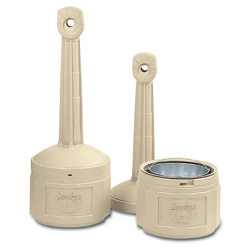 Smokers Cease-Fire&reg; Cigarette Butt Receptacle, Free-Standing, Plastic, 4 US gal. Capacity, 38-1/2" Height Les Fournitures Industrielles Méga