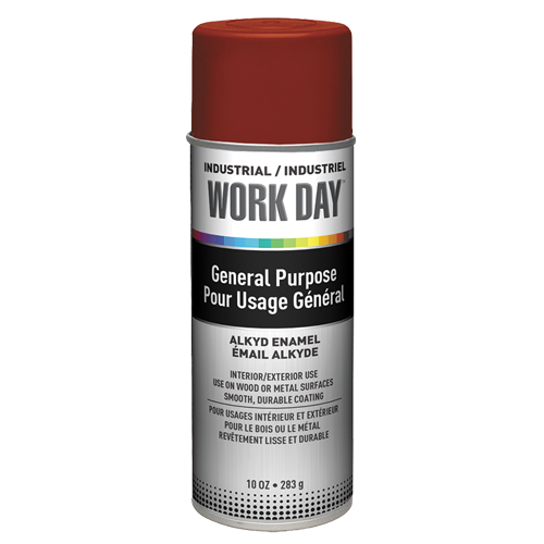 Industrial Work Day Paint, Red, Very Flat, 10 oz., Aerosol Can Les Fournitures Industrielles Méga