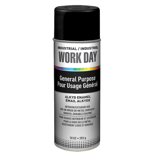 Industrial Work Day Paint, Black, Very Flat, 10 oz., Aerosol Can Les Fournitures Industrielles Méga
