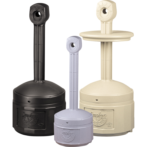 Cendriers Smoker's Cease-Fire, Sur pied, Plastique, Capacit&eacute; 1 gal. US, Hauteur 30" Les Fournitures Industrielles Méga