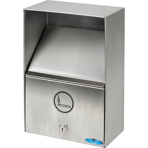 Smoking Receptacles, Wall-Mount, Stainless Steel, 3.3 Litres Capacity, 13-1/2" Height Les Fournitures Industrielles Méga