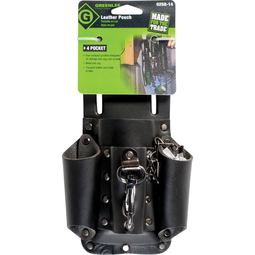 Poche pour ceinture porte-outils, Porte-outil multiple, Cuir, 4 Poches Les Fournitures Industrielles Méga
