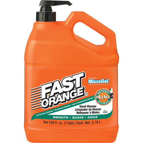Nettoyant &agrave; mains, Lotion, 3,78 L, Bouteille &agrave; pompe, Orange Les Fournitures Industrielles Méga