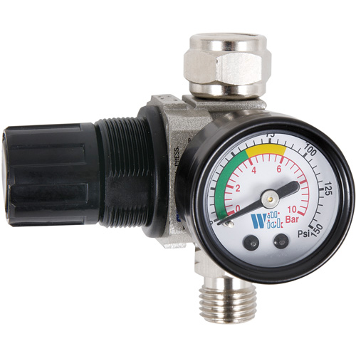 Air Dial Regulator with Gauge for Spray Gun, 1/4" NPT, 135 PSI Max. PSI, Standard Les Fournitures Industrielles Méga