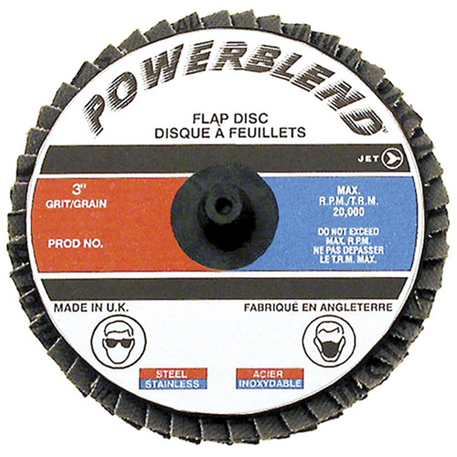 Disque &agrave; lamelles &agrave; rouler POWERBLEND, 2" x Type R, Grain Z120, Alumine de zirconium Les Fournitures Industrielles Méga