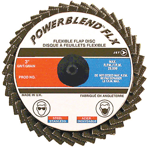 Disque &agrave; lamelles &agrave; rouler POWERBLEND FLX, 2" x Type R, Grain Z40, Alumine de zirconium Les Fournitures Industrielles Méga