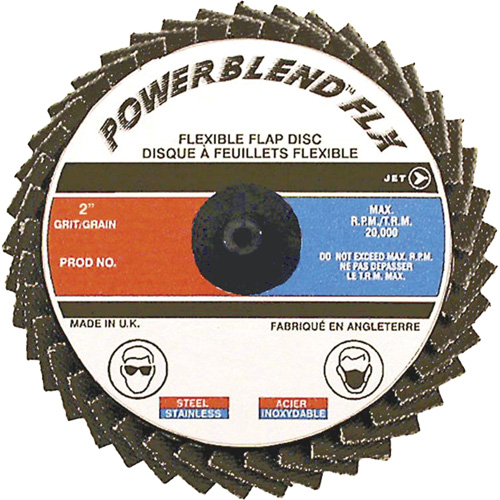 Disque &agrave; lamelles &agrave; rouler Powerblend FLX, 2" x Grain 60, Alumine de zirconium Les Fournitures Industrielles Méga