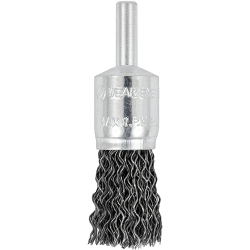 E050-20 Shaft Mounted Crimped End Brush, 1/2", 0.02" Fill, 1/4" Shank Les Fournitures Industrielles Méga