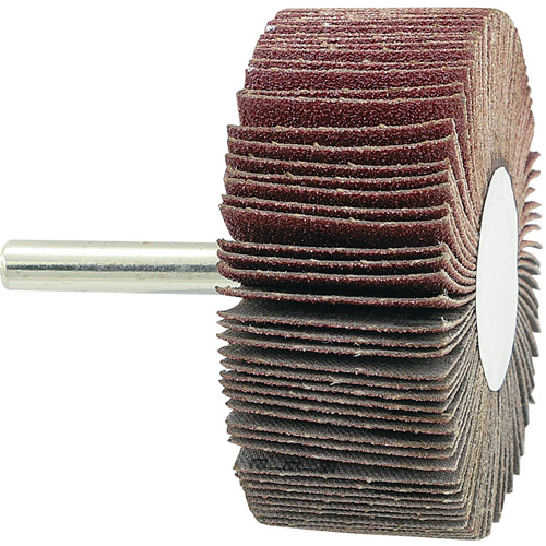 Mounted Flapwheel, 80 Grit, 2-1/2" x 1" x 1/4" Les Fournitures Industrielles Méga