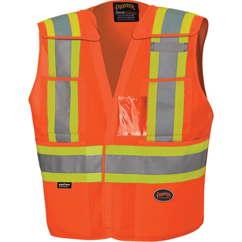 6930 Veste de s&eacute;curit&eacute; d&eacute;tachable &agrave; &eacute;paules tombantes, Orange haute visibilit&eacute;, Grand/T-Grand, Polyester Les Fournitures Industrielles Méga
