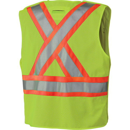 6936 5-Point Tear-Away Safety Vest, High Visibility Lime-Yellow, 2X-Large, Polyester Les Fournitures Industrielles Méga